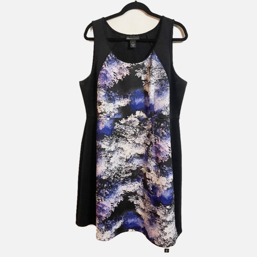 Lane Bryant Black Purple Graphic Print Tank Body Con Dress Size 20